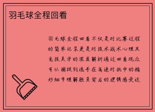 羽毛球全程回看
